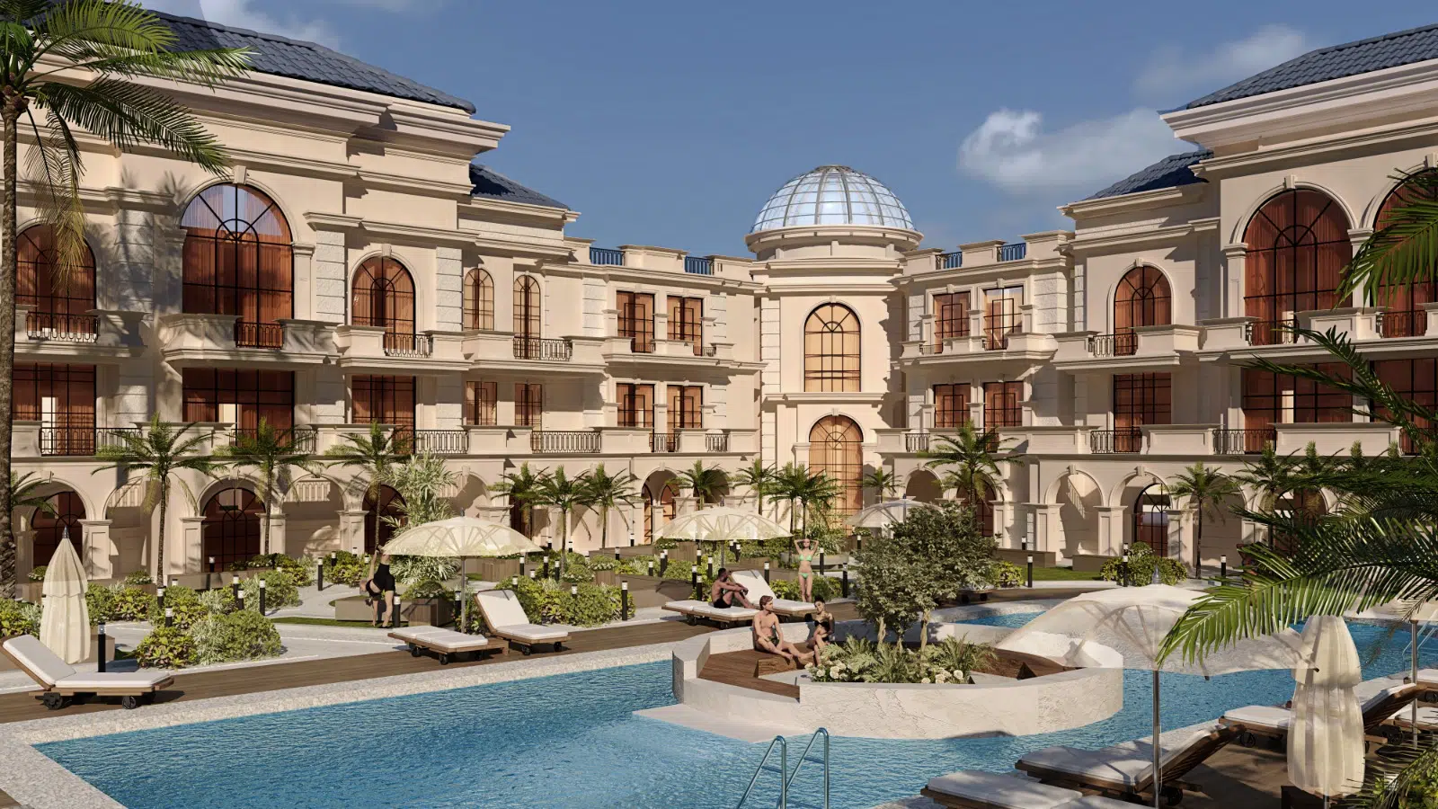 Aurora Palace landscaped pool thumbnail